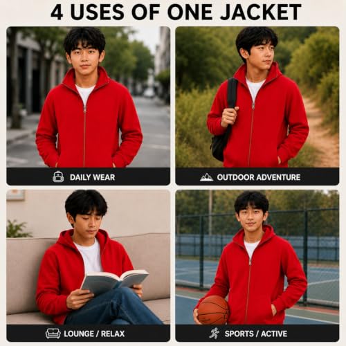 Image of ADBUCKS Rich Cotton Full Sleeves Zipper Jacket with Hoodies for Boys