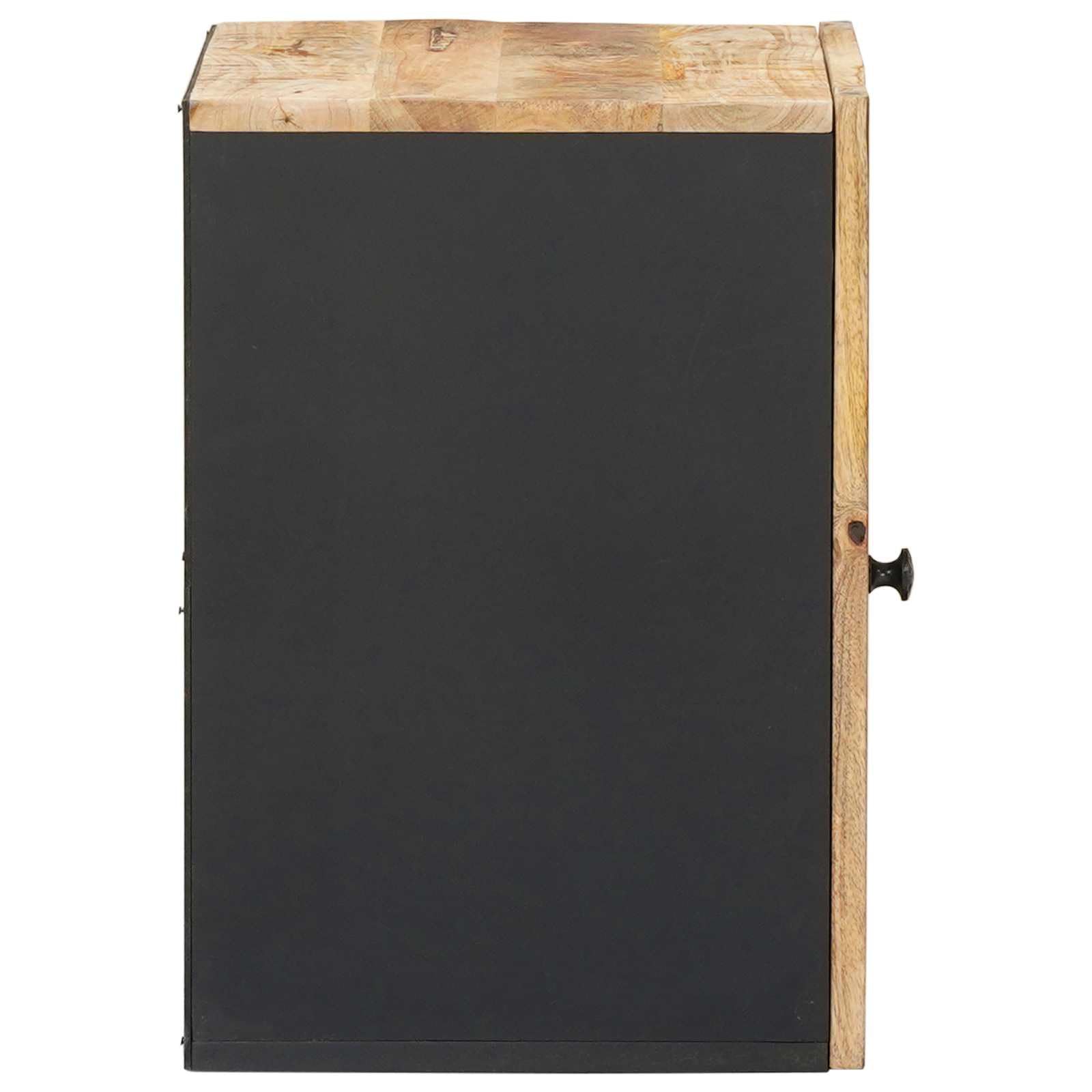 Mueble colgante de madera de mango marrón y negro 38 x 33,5 x 48 cm