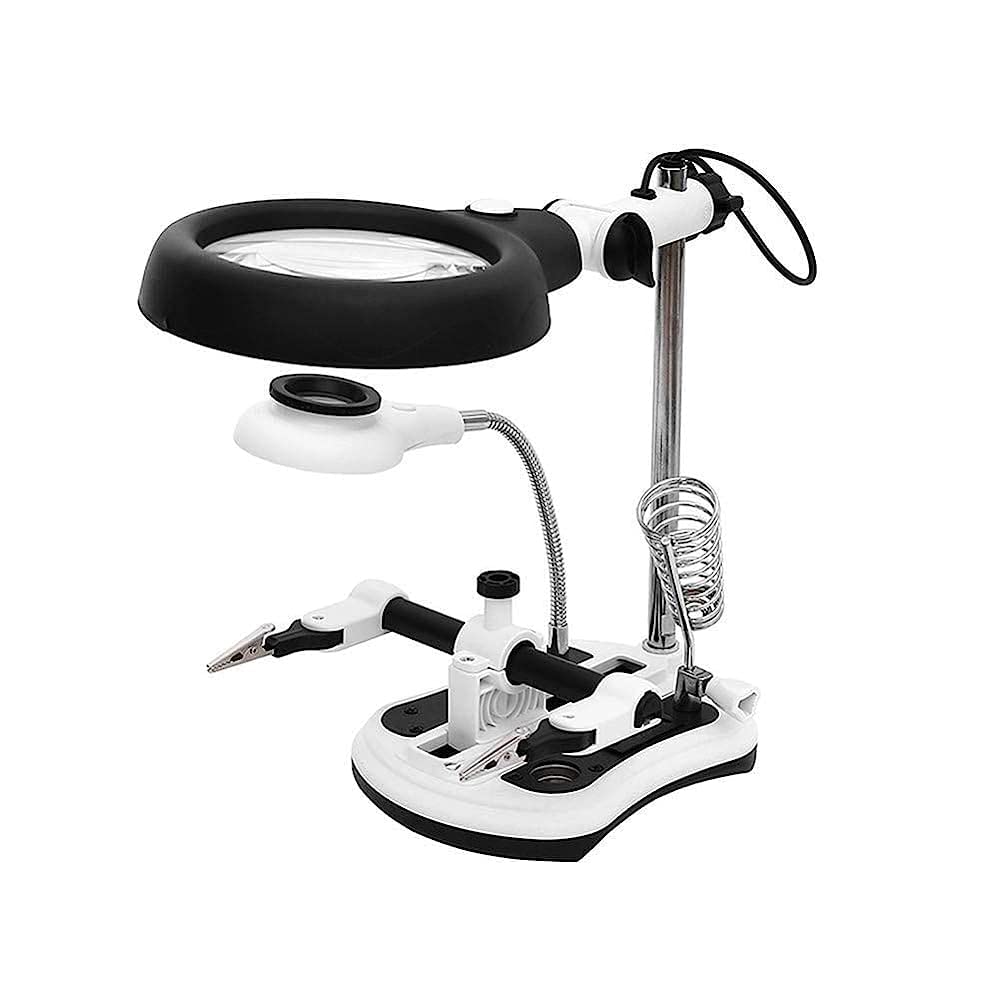 asdchZen Magnifiers,Magnifier,Desk Lamp Hands Magnifier Station,Magnifying Glass Stand With Clamp And Alligator Clips