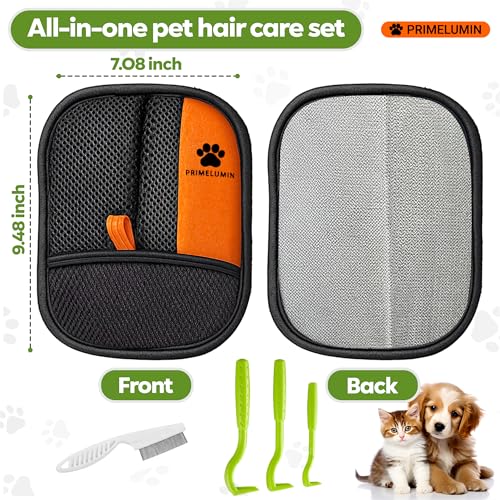 Pet Hair Removal Glove - Electrostatic Fur Remover Mitt for Dogs and Cats, Reusable Washable Pet Hair Remover Tool for Furniture, Couch, Carpet, Car Seat, Laundry - Image 3