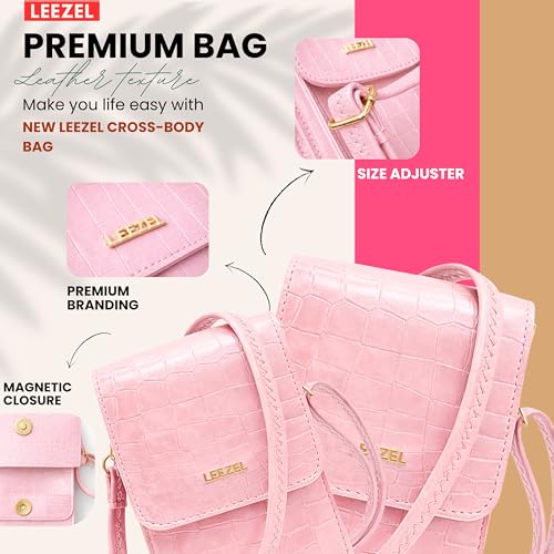 Image of LEEZEL Women's Girls Wallet Sling Bag for Mobile Cell Phone Holder