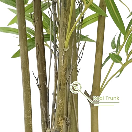 Artificial Bamboo Tree, 4FT, Real Trunk, Lifelike Leaves, Indoor/Outdoor, 1 Pack