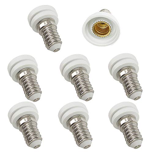 DZYDZR 8pcs LED Bulb Base Socket E14 to E12 Adapter Converter