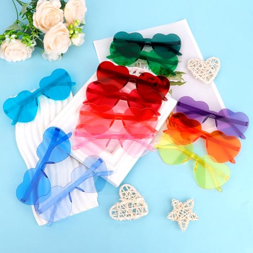 Image of Heart Sunglasses 12 /18 /24 Pcs Heart Shaped Glasses for Women Cute Funny Party Glasses Party Favors Accessories