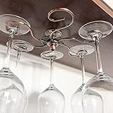 Stemware Racks,Wine glass rack, upside down red wine glass rack, hanging goblet rack, iron wine glass rack, rotating wine glass rack, which can hang 6 wine glasses (six cups)