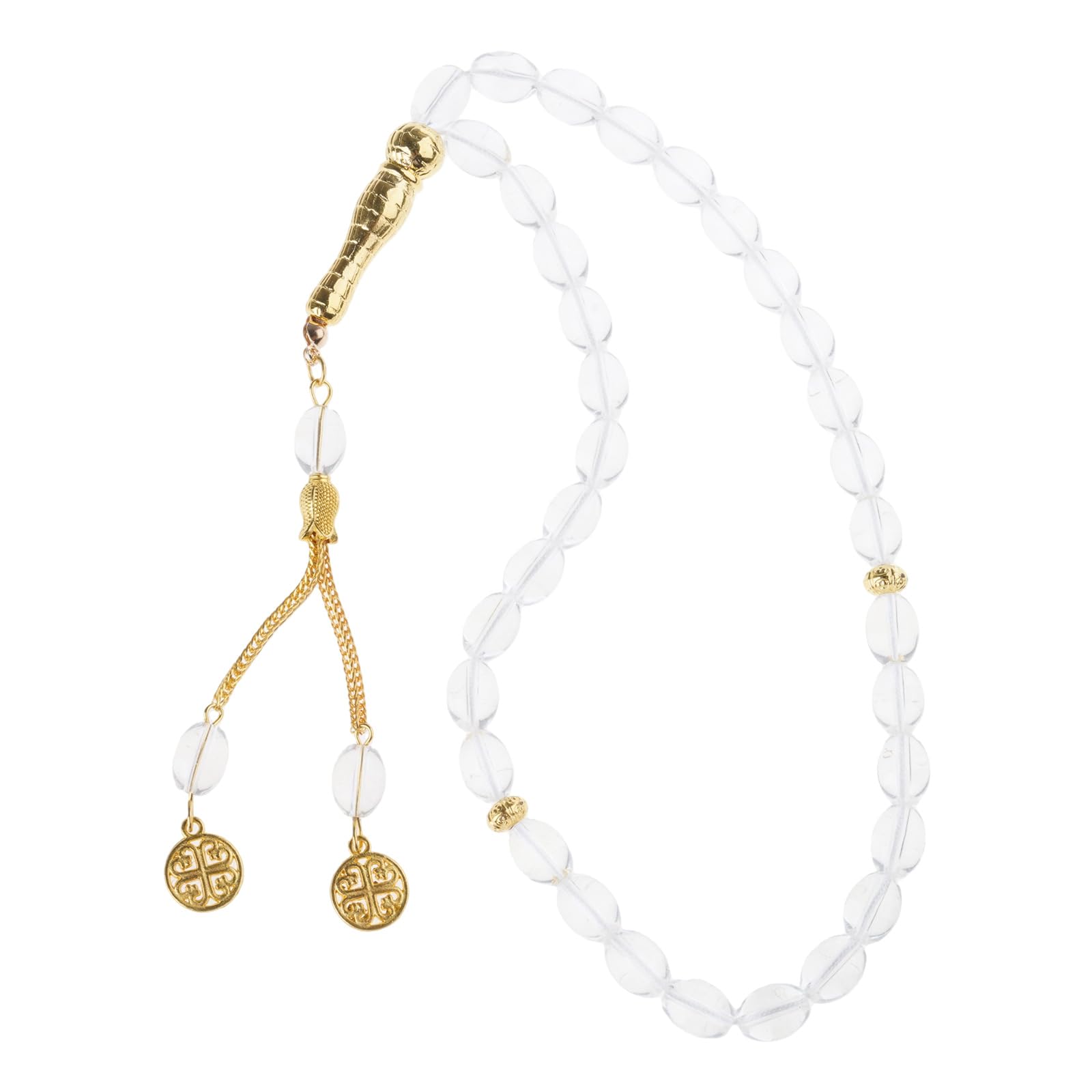 HZBB Classical Colored Muslims Prayer Beads Tasbih Misbaha Dhikr Beads with Gold Tassels Suitable for and Gifting Prayer