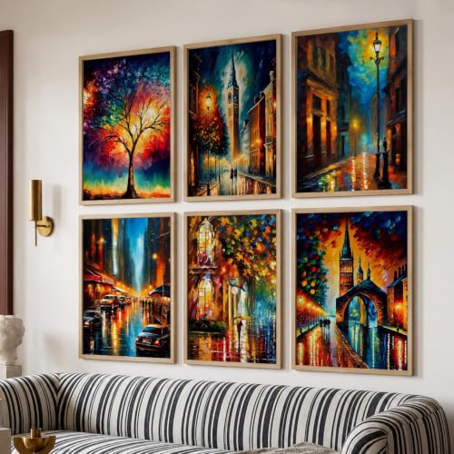 Image of kotart Premium Digital Paintings with Frame for Home Decoration - Painting for Living Room Bedroom Office Room Decor - Painting for Wall Decoration - Pack of 6 (Art 8, 13x17 inch)