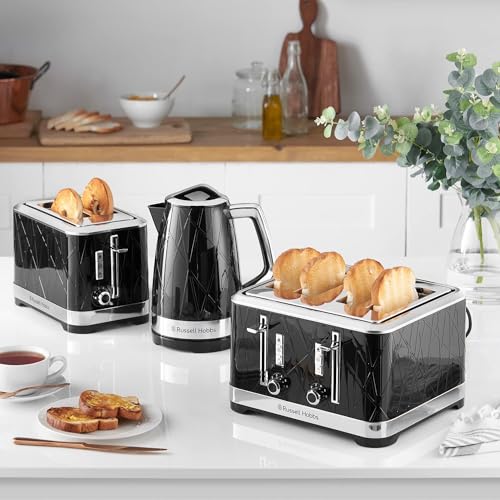 Image of Russell Hobbs 1.7 Litre 2400 W Structure Electric Kettle Black | Contemporary Design Cordless Kettle with Fast Boil and Boil Dry Protection | 28081-70