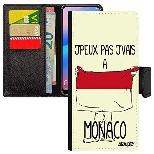 Coque Galaxy S21 Plus j'peux pas j'vais à Monaco protection football en cuir noir pour Samsung