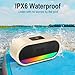 Portable Bluetooth Speaker, Punchy Bass Wireless Speaker with LED Lights, 2200mAh, Portable Speaker Up to 10H Playtime, Built-in Mic, Bluetooth 5.3, IPX6 Waterproof for Home/Party/Outdoor/Beach White