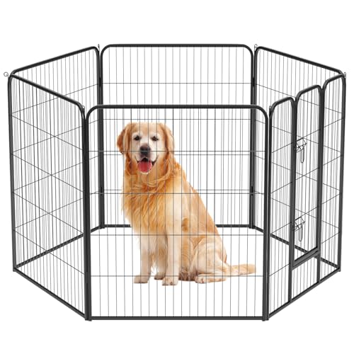 Image of BestPet | Dog Playpen | 40 Inch, 6 Panels | Heavy Duty Metal Pet Exercise Pen | Indoor Outdoor Fence Panels | Rust-Resistant, Removable, Tool-Free Setup | Anti-Skid, Expandable Design