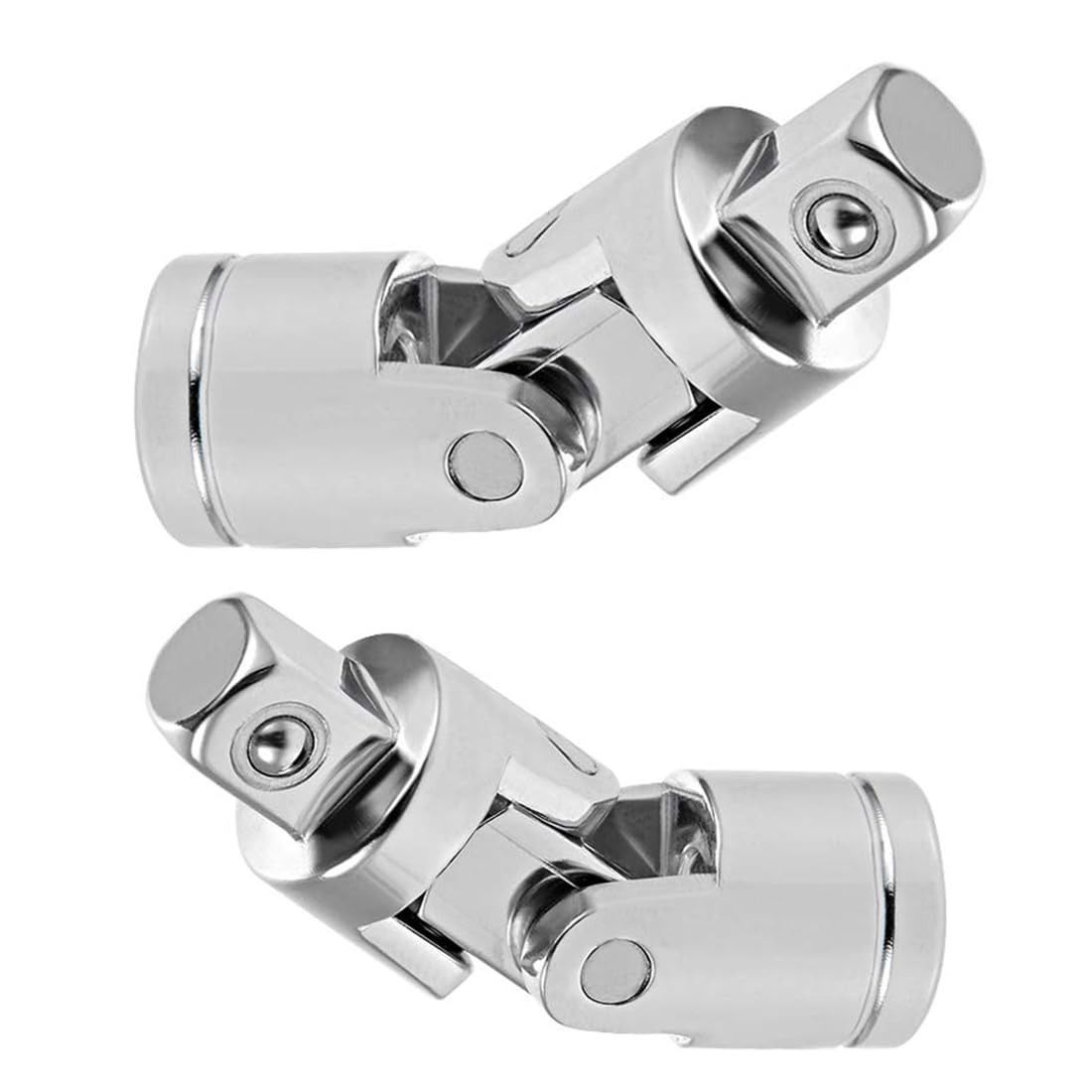 TOP-VIGOR 2Pcs 3/8 Inch Drive Universal Joint Socket Set, Cr-V Swivel Socket Adapter, 90 Degree Flex Head Socket Extension Bar, Impact Universal Joint for Ratchet Wrench Repair Tools
