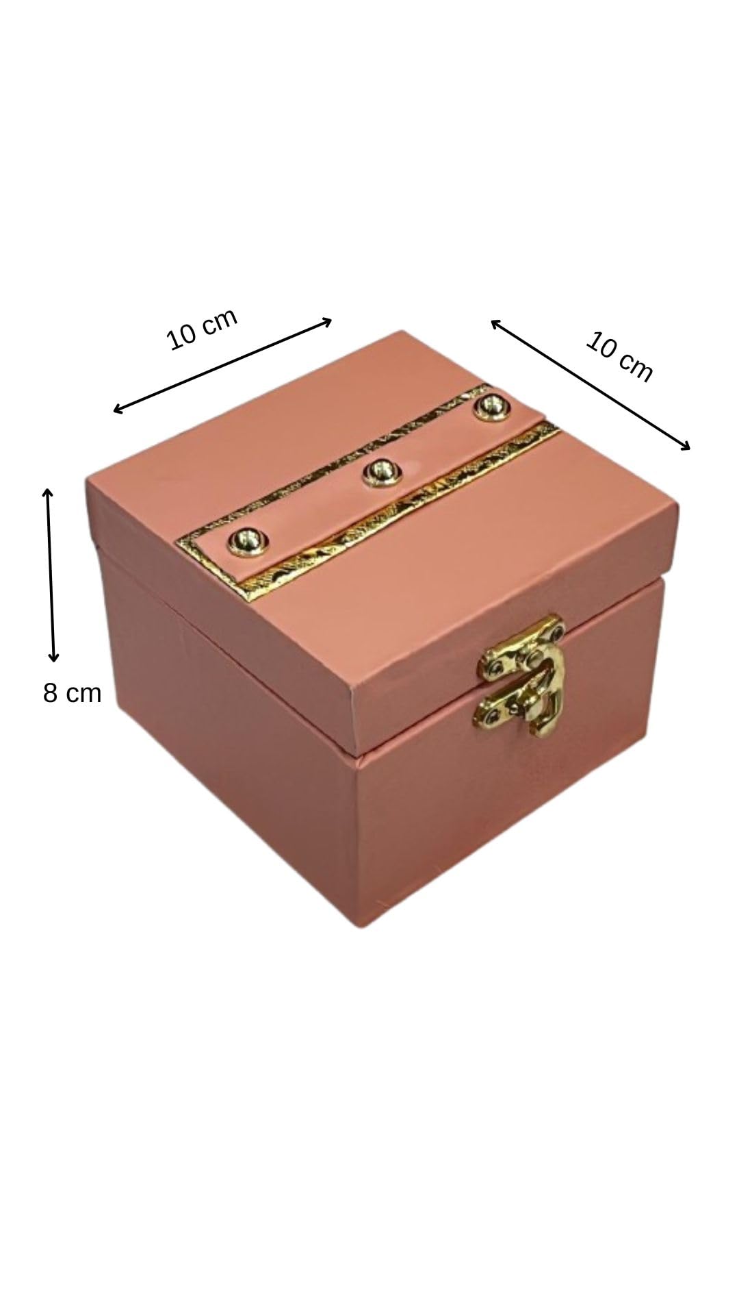Sunshades Bhavya Optic Leatherite Mini Trunk Box Small Box Gift Box Watch Box ideal for Jewelry storage box Gift Packaging box (Peach) 4