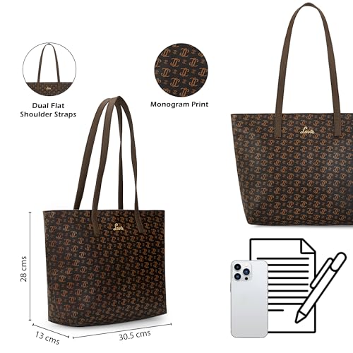 Image of Lavie Women's Mono LL Adele Tote Bag for Women | Tote Handbag for Work | Ladies purse | Stylish Shoulder Bag | Gift for Women