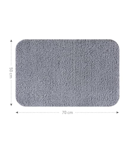 Image of Obsessions Ultra-Absorbent Quick-Dry Bath Mat | 1400 GSM Polyester | Soft, Non-Slip & Fast-Drying Bathroom Rug for Safety & Comfort | 50 x 70 cm | Grey