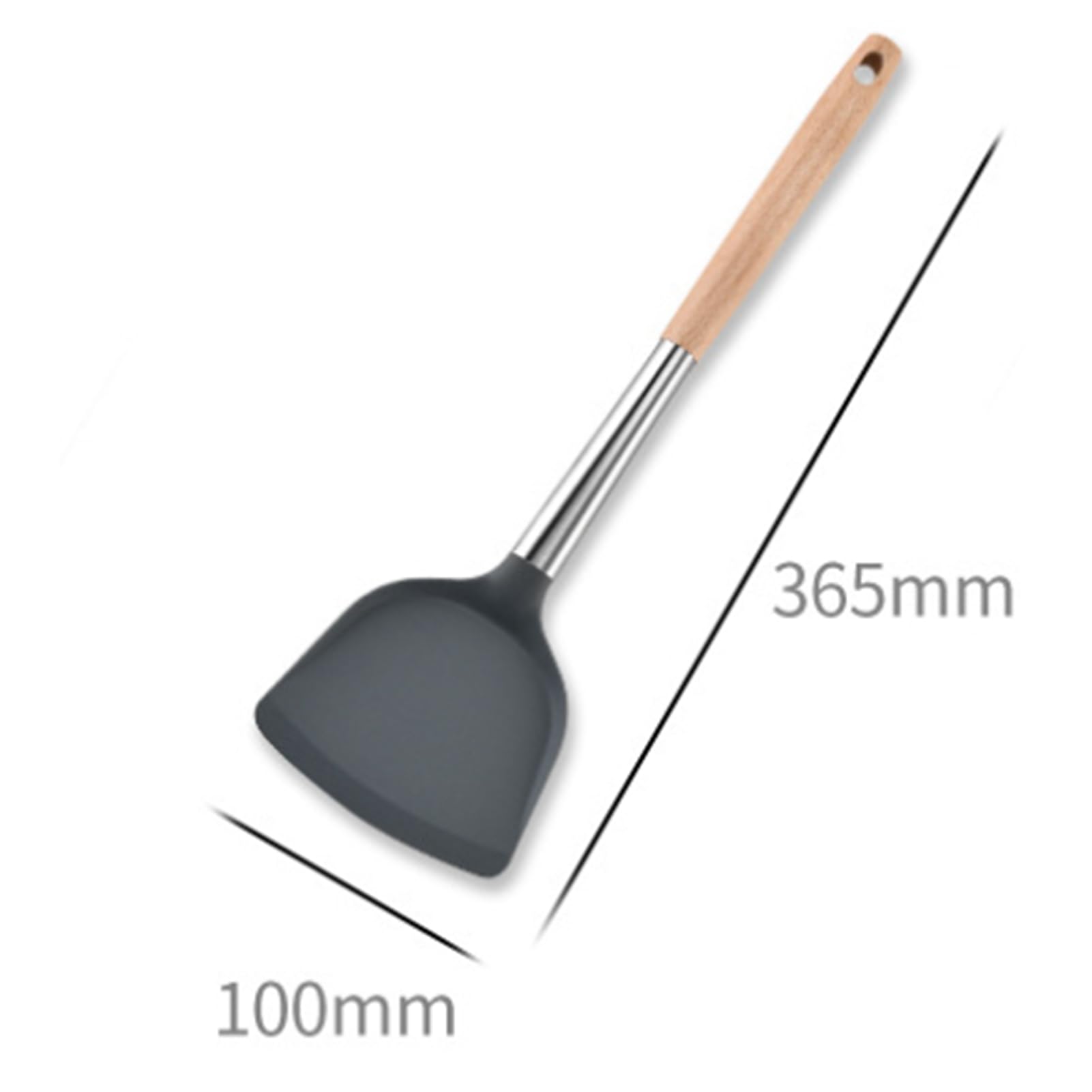 Cooking Turner Stainless Steel Comfortable Wood Handle Heat sturdy Kitchen Utensil for Flipping Mixing