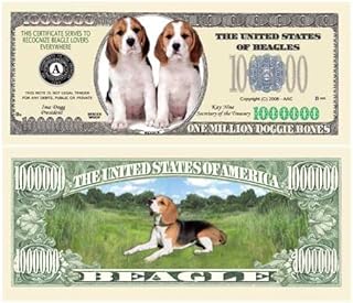 American Art Classics Beagle Dog Million Dollar Bills - (Pack of 5) - Best Gift for Beagle Lovers