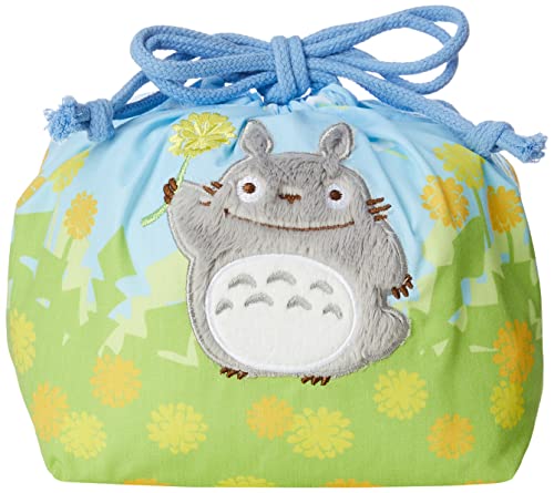 丸眞 ランチ巾着 お弁当 巾着袋 弁当袋 マチ付き巾着 ジブリ となりのトトロ たんぽぽとトトロ 入園入学グッズ 入園入学準備 保育園 幼稚園 小学校 男の子 女の子 H17×W26×D12cm 1025007100