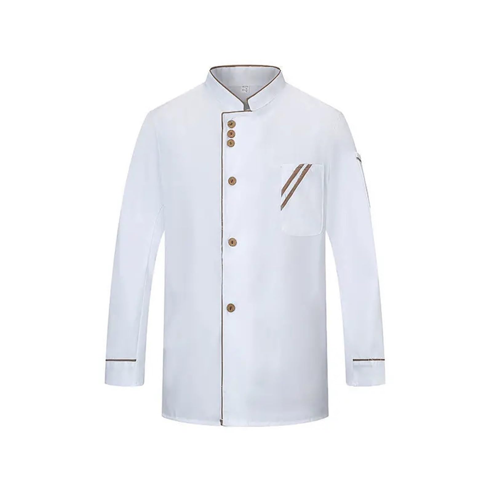 Hotelküchenuniform, langärmeliger Kochmantel for Herren, ideal for den Gastronomiebereich(Black set,4XL)