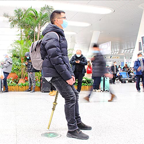 image for ALEVMOOM Portable Walking Cane with Seat Folding Cane Seat Adjustable 