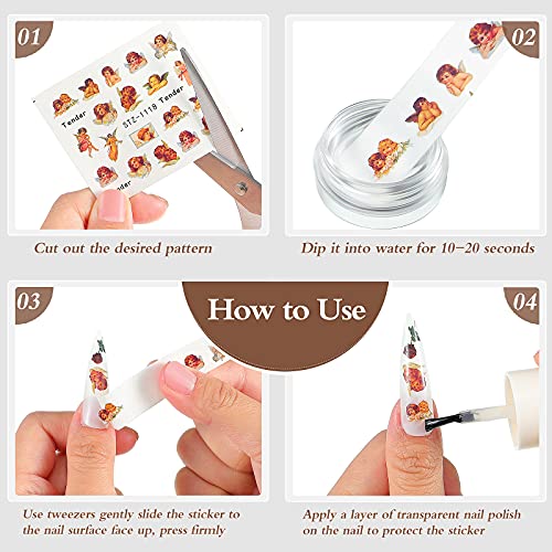 48 Blätter Drachen Engel Schlange Nagel Kunst Abziehbilder Aufkleber 3D Wassertransfer Nagel Abziehbilder Chinesisch… – Bild 4