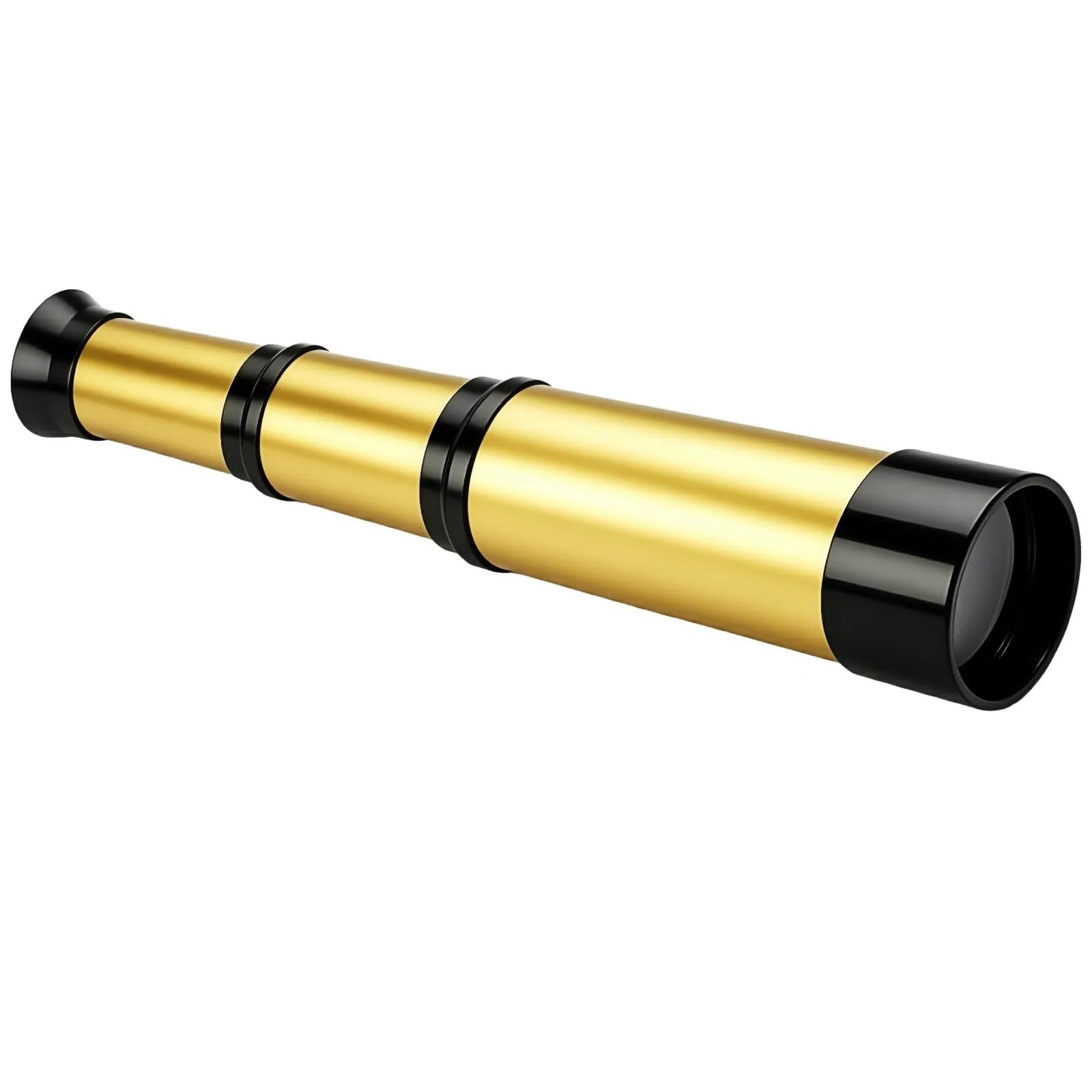 YIERM Pirate Monocular Telescope Gold Spyglass Telescope Vintage Portable Science Experiment Toy Push Pull Focus Retro Gift for Outdoor Exploration,32 * 4.5 * 4cm