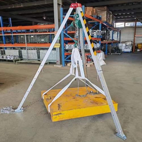 SRNSAEB Heavy Duty Rescue Tripod Kit Scaffolding, Emergency Confined Space Tripods with 10m/ 32.8in Fall Arrester, Retractable Rescue Stand for Deep Well/Mine Shaft/Cliffs(2600LBS Winch)