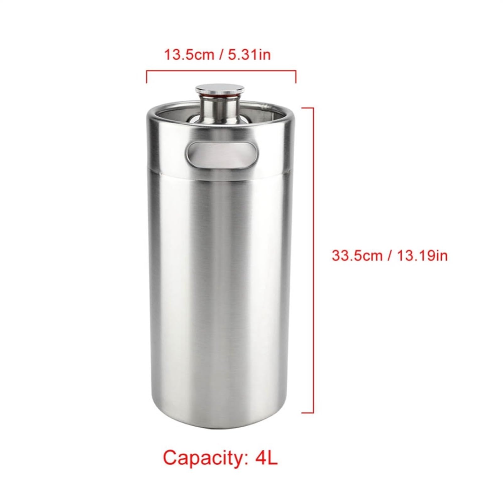 Heimbrausystem 4L Edelstahl Bierfass Mini Fass Neueste Bier Growler Proof Top Deckel Bierflasche bierbrauset