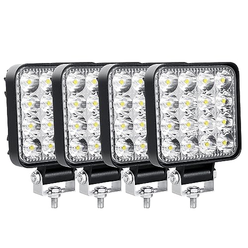 【Eccellente Dissipazione del Calore】 Queste luci a LED trattori sono realizzate con un alloggiamento in lega di alluminio pressofuso e gel di silicone a conduzione termica di alta qualità; Può massimizzare la superficie per dissipare meglio il calore, garantendo la durata della vita delle luci fuoristrada fino a 30.000 ore.