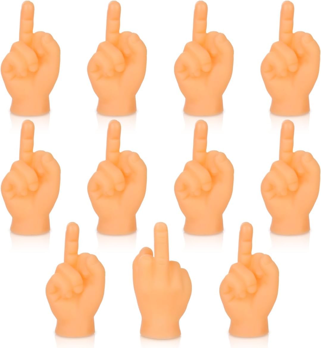 LNYMZD 11 x Tiny Hands Middle Finger Puppets Mini Finger Puppets Hands Major Small Finger Puppets Mini Hands Game Decorations Accessories Gift for April Fool's Day Halloween Rubber Doll Casperle