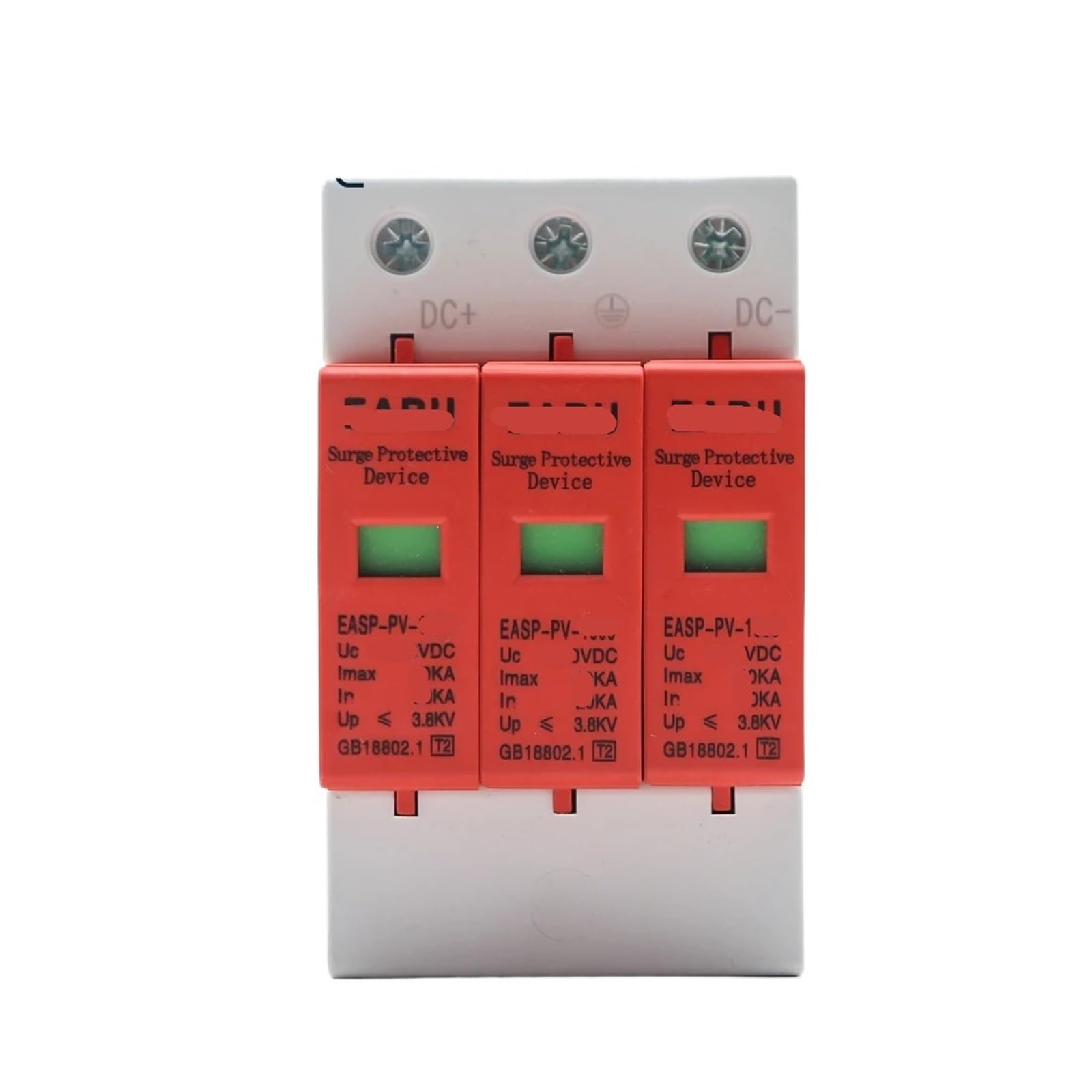 JNVFTCUX Power Surge Protector SPD Arrester Low Voltage housing 3/4 Pole Protection DC 500V 800V 1000V 40KA 60KA(Dc1000v 20-40ka,3P)