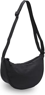 Nylon Crescent Bag Sling Crossbody Bag for Women Nylon Hobo Chest Bag Lightweight Shoulder Bag with Adjustable Strap