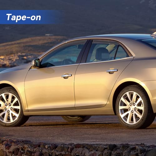 Image of Window Visors Rain Guards Shield for 2008 2009 2010 2011 2012 Chevy Malibu, Out-Channel Window Vent Wind Deflectors Visors Shades for 08-12 Malibu