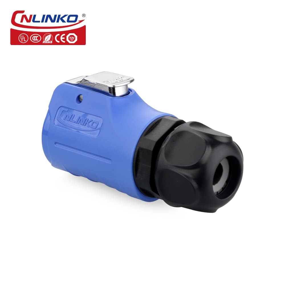 CNLINKO LP-20 Industrieller wasserdichter Steckverbinder IP68 Rundsteckverbinder Schnellsteck-Aviation-Steckverbinder Schnelllösestift mit Schutzvorrichtungen Steckverbinder M20 Flanschbuchse (3 Pin)