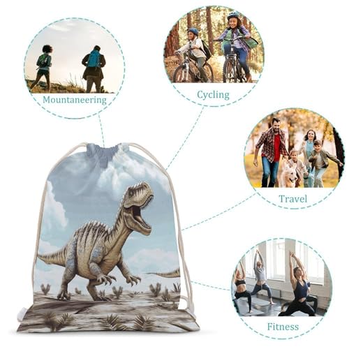 Sports Backpack Beach Swimming Gym Sackpack Dinosaur Walking Drawstring Storage Bag for Women Men3