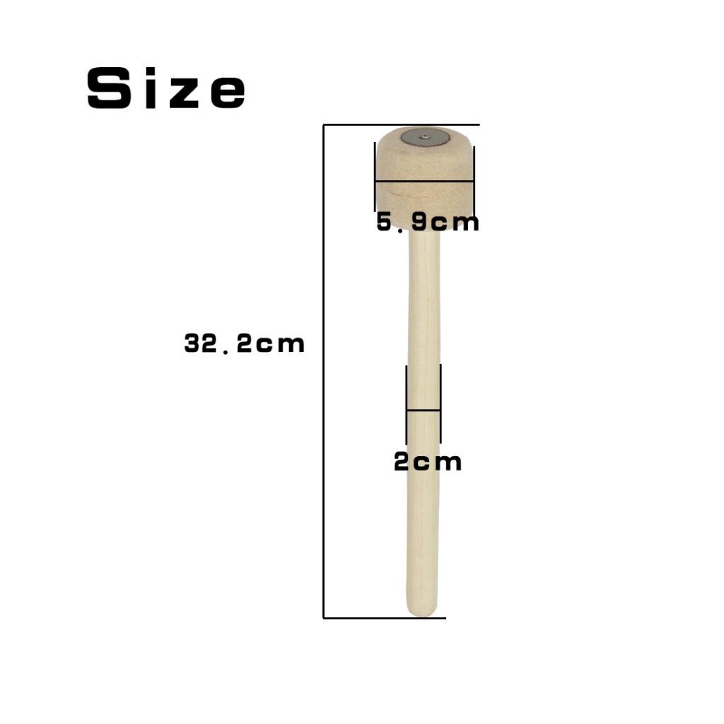 10er-Set Holz-Bassdrumsticks für Schlagzeug-Instrumente
