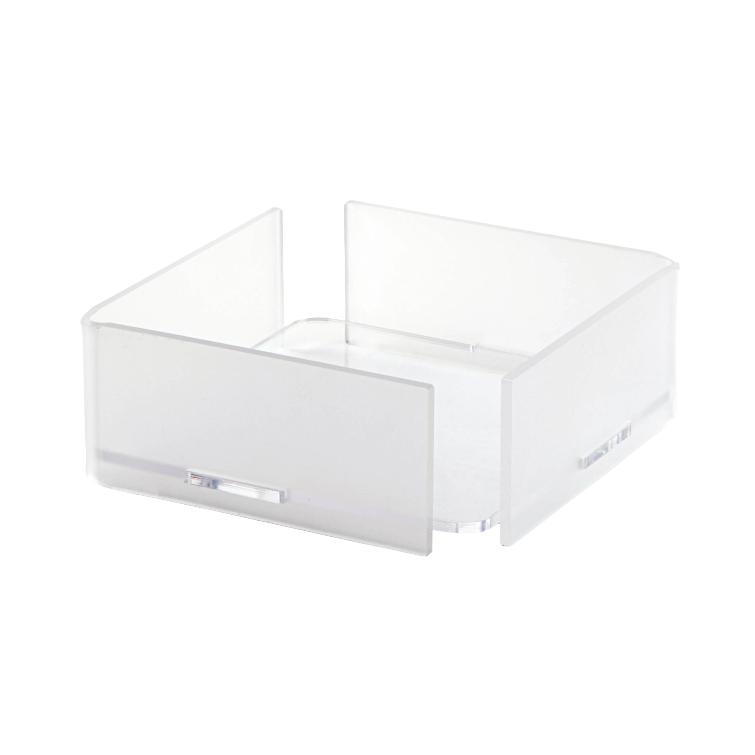 LINEE Recanati MEDITERRANEA Porta Tovaglioli Orizzontale in PMMA 20x20x8 cm – Accessorio da Tavola Moderno – Design Elegante Made in Italy (Trasparente Satinato)