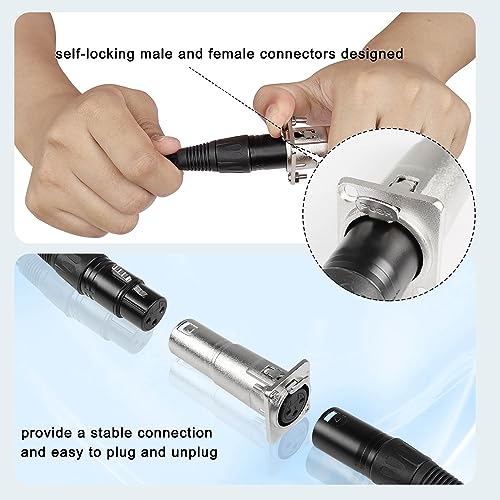 QIANRENON XLR Female to Male Microphone Connector Adapter, 3 Pin XLR Jack to Plug Mounting Coupler, Feedthrough Mount Socket - Image 3