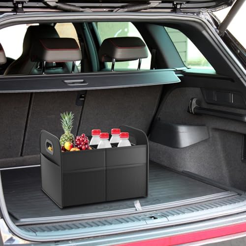 Organizador de maletero | Organizador plegable para maletero | 30L impermeable antideslizante contenedor de almacenamiento con asas para aperitivos, camping, vajilla, verduras y - imagen 2