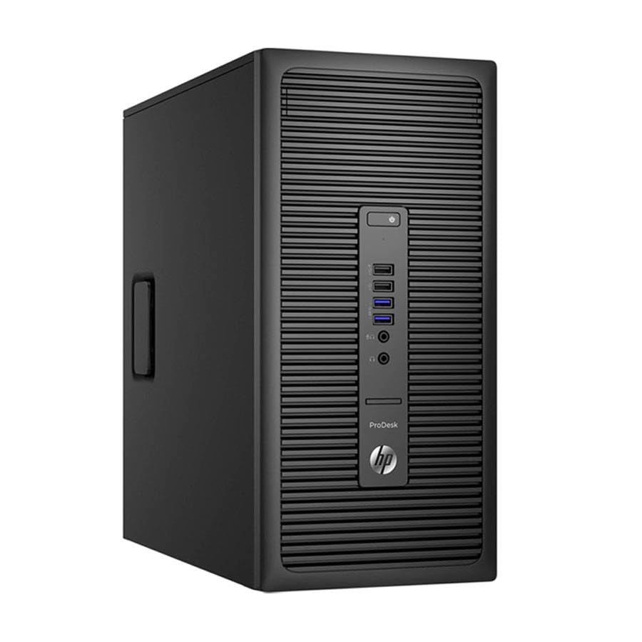 HP ProDesk 600 G2 Mini Tower Desktop Computer, Intel Pentium G4400, 8 GB RAM, 256 GB SSD, WiFi, Bluetooth, US QWERTY Tastatur, Windows 11 Pro (Generalüberholt)