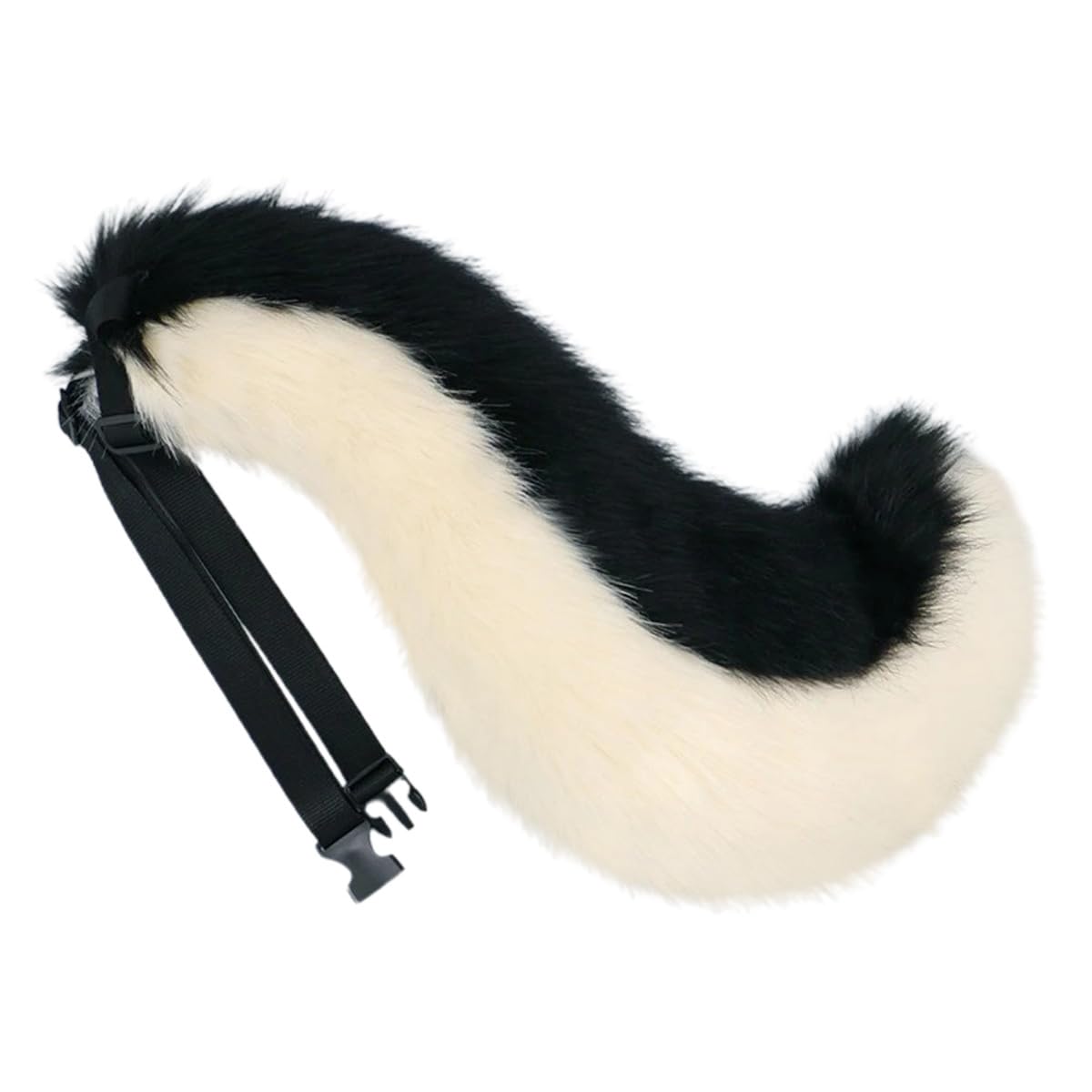 Cinturón ajustable con cola de pelo sintético, 60 cm, ideal para cosplay y fiestas.