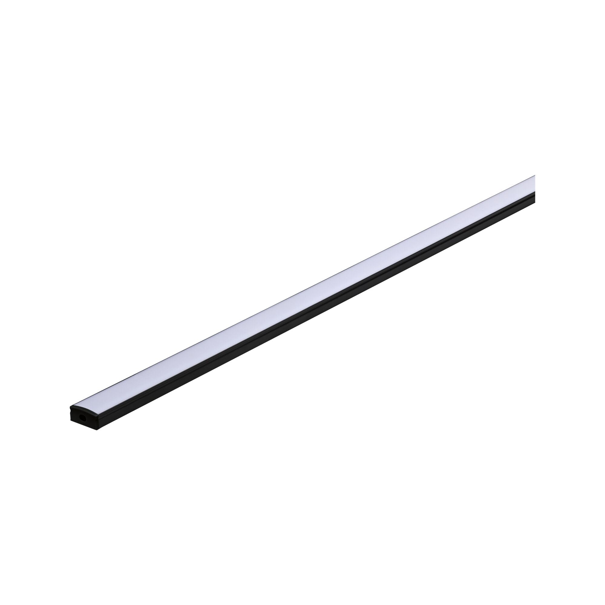 Paulmann 78901 profilé Base avec diffuseur blanc 2 m, canaux LED noir, plinthes en aluminium, Strips en plastique