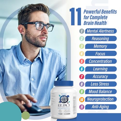 Image of Brain Supplements for Memory and Focus, Clarity & Cognitive Improvement, 300mg Alpha GPC, CDP-Choline, DHA, Lion's Mane, L-Theanine, Vitamin & Phosphatidylserine for Men & Women, 90 Capsules, 3PACK