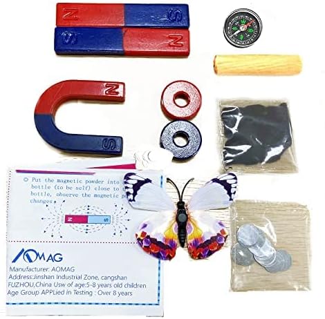 Physics Science Magnets Kit for Education Science Experiment Tools Icluding Bar/Ring/Horseshoe/Compass Magnets