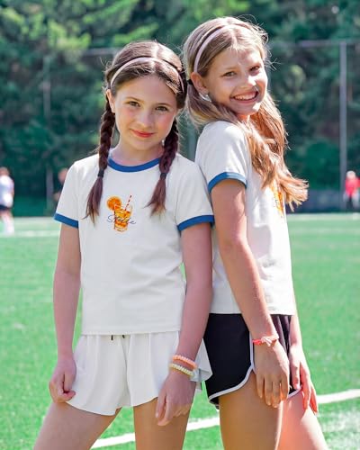 Image of Stelle Girls Retro Graphic T Shirt Soft Stretch Crewneck for School | Lightweight, Breathable, Soft, Stretchy, Cherry graphic, Relaxed fit, School, Play, Sports, Everyday wear, Vintage style