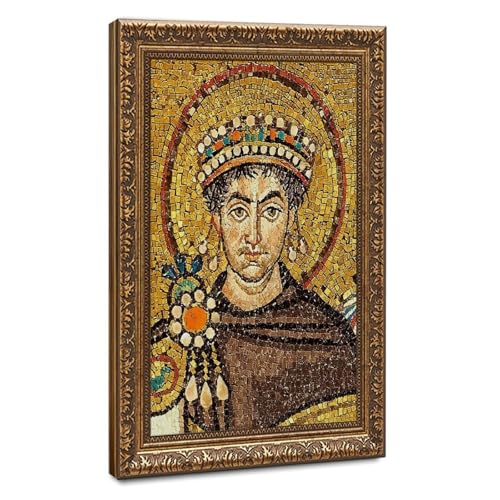 Impression byzantine Justinianus I sur toile de qualité supérieure WCYB