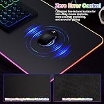 HAUTOCO Wireless Charging Mouse Pad 15W RGB Gaming Mousepad Waterproof Desk Mat with Phone Holder 35.4''x11.8'' Extra Large Desk Pad Non-Slip Base Computer Keyboard Mat for PC Laptop, Black - Image 5
