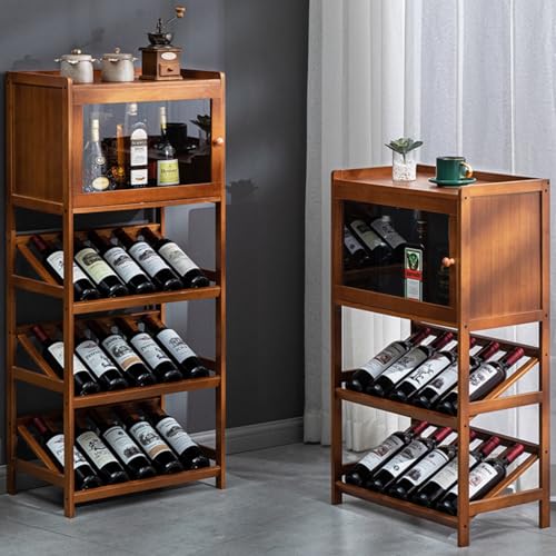 Soporte de madera para vino 28 botellas, piso miniatura 3