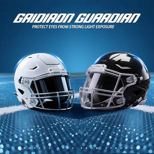 Image of KUBQLIG Football Helmet Visors, Clear and Tinted, 1 or 2 Pack | Clear and tinted options for many youth and adult facemasks with installation hardware