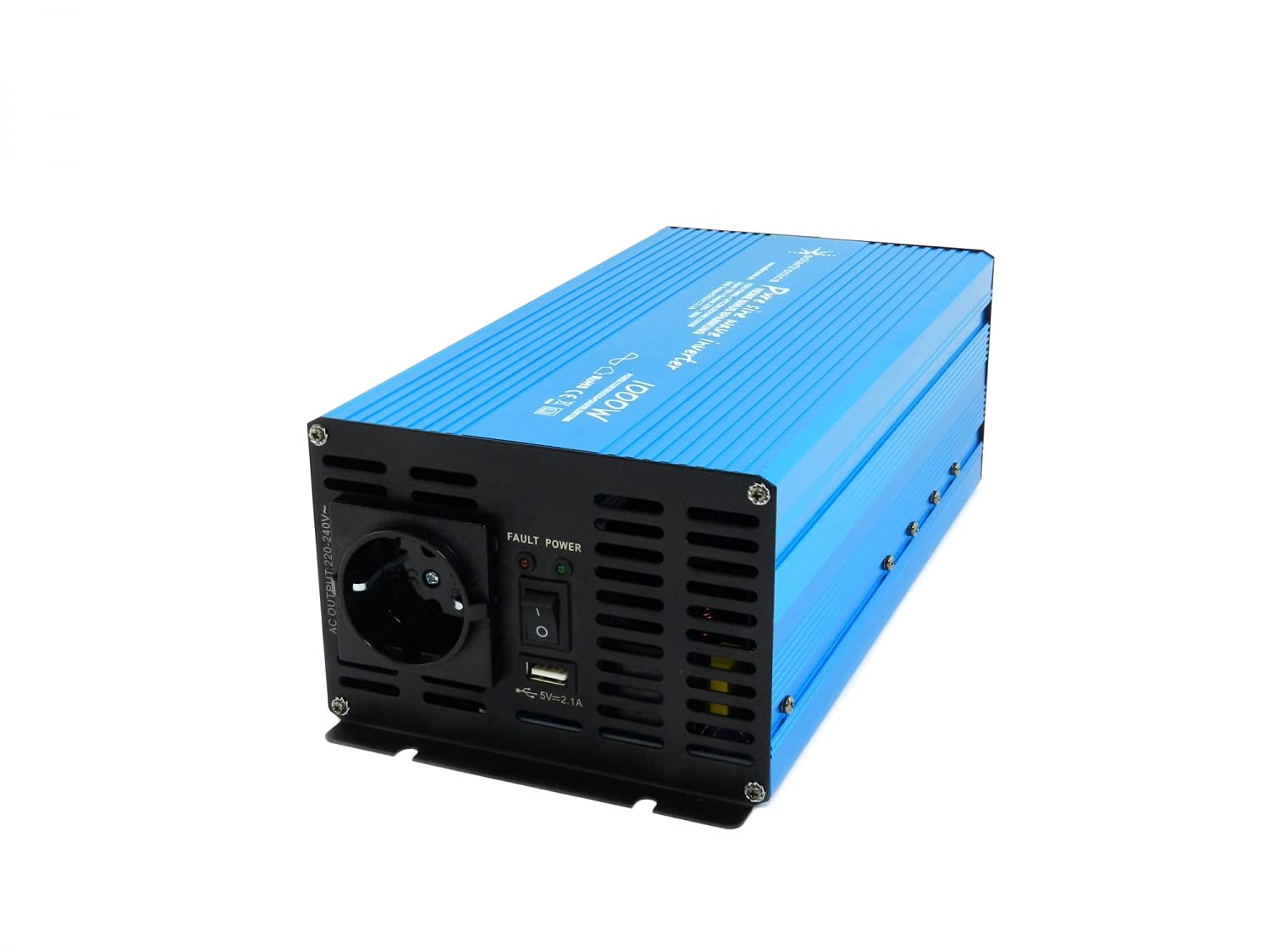 solartronics TS1000 przetwornica napięcia 12 V na 230 V, 1000 W, 2000 W, czysta sinusoida, niebieski falownik solarny gniazdo USB AC